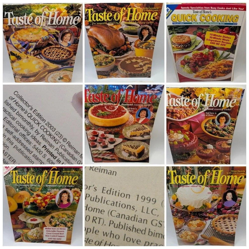 Lot of Taste of Home Magazines Vtg 1990s Christmas Thanksgiving Recipes desserts